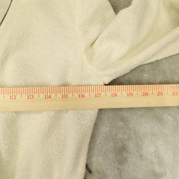 Leslie Fay Vintage 1970s Ivory Brown Trim Cross Front Dress Union Made size 8 - Picture 9 of 13